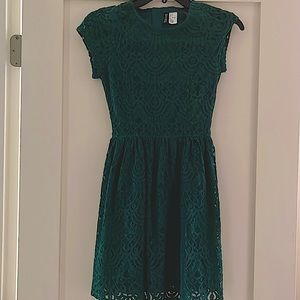 Dark green lace H & M dress. Size 2.